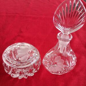 Vintage 1990's Princess House Heritage Perfume Bottle & Trinket Jar with Lid